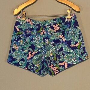 Lilly Pulitzer Blue and Green High Waist Shorts
